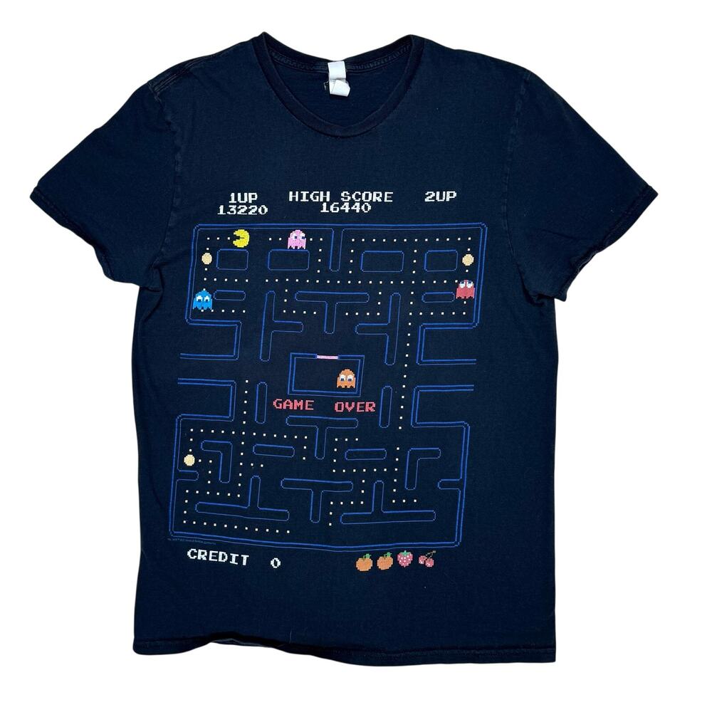 Vintage Retro Pacman T-Shirt Unisex Adult Size M Video Game Pullover